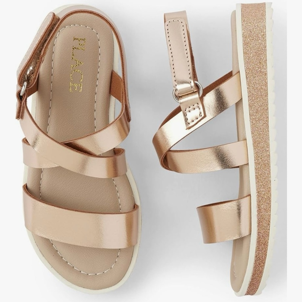 The Children's Place Toddler Shoes/Platform Sandals- Adjustable Strap- Rose Gold